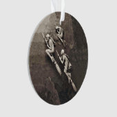 ブルームブラウン飛んでいる上の白い魔女3 オーナメント (正面)