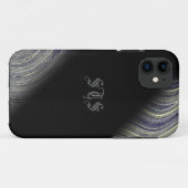 ブルームブルーフラクタルギラギラモノグラムiPhone Case-Mate iPhoneケース (裏面(横))
