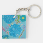 ブルームブルーベルフローラアクリルスクウェアKeychain キーホルダー (裏面)