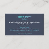 ブルームホームクリーニングハウス保ズネイビーブルー 名刺 (裏面)