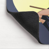 ブルームマウスパッド上飛んでいるのハロウィーンの魔女 マウスパッド (コーナー)