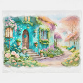 ブルームライトの夢のコテージ- 60x80ブランケット フリースブランケット (正面(横))