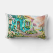 ブルームライトの夢の小屋 - 21x13 サイズのスロー ランバークッション (裏面)