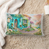 ブルームライトの夢の小屋 - 21x13 スロー ランバークッション (ブランケット)