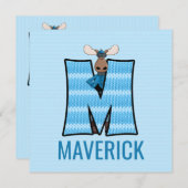 ブルームースレターM子供の誕生日パーティー 招待状 (正面/裏面)