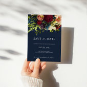 ブルームーディフローラブルゴーニュ結婚式の日付を保存 招待状