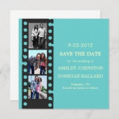 ブルームービーフィルムストリップ日付の保存招待状 セーブザデート (正面/裏面)