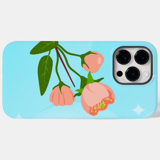 ブルームーブルーミング春ブランチ付き青空グラディエント Case-Mate iPhoneケース (裏面 (横))