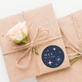 ブルームーンと星の天体結婚シール ラウンドシール