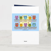 ブルームーンのバレンタインのフクロウ及びカスタムな文字 シーズンカード (裏面)