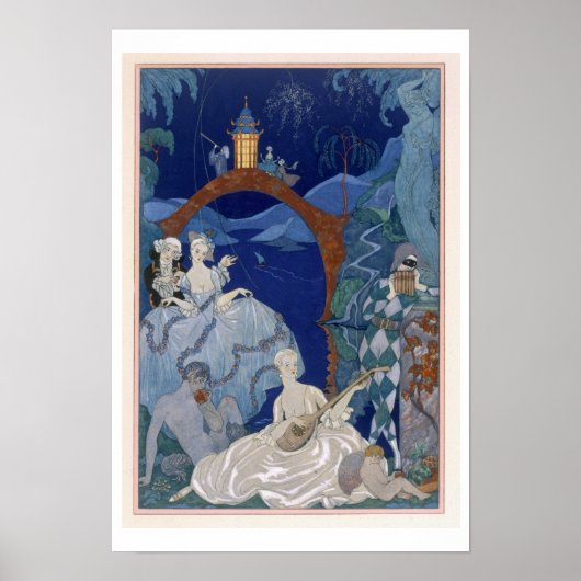 ブルームーンの下のボール、フェートのイラストレーション ポスター (正面)