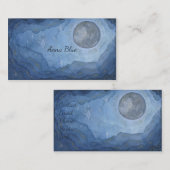 ブルームーンの宇宙の水彩画の宇宙全月 名刺 (正面/裏面)