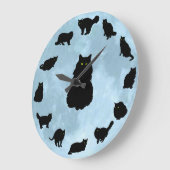 ブルームーンの13匹の幸運な猫 ラージ壁時計 (傾斜)