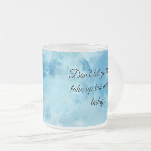 ブルームーンやる気を起こさせる引用文コーヒーマグ フロストグラスマグカップ (正面右)