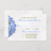 ブルームーンアジサイ結婚式RSVPメニューカード 出欠カード (正面/裏面)