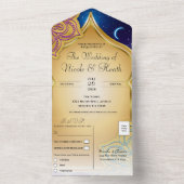 ブルームーンアラビアンナイツグレームパープル結婚ズ オールインワン招待状 (内側)