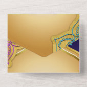 ブルームーンアラビアンナイツグレームパープル結婚ズ オールインワン招待状 (裏面)