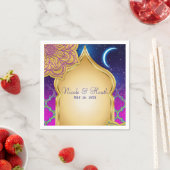 ブルームーンアラビアンナイツグレームパープル結婚ズ スタンダードカクテルナプキン (インサイチュ)