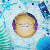 ブルームーンアラビアンナイツグレームパープル結婚ズ ペーパープレート (パーティー)