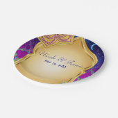 ブルームーンアラビアンナイツグレームパープル結婚ズ ペーパープレート (アングル)