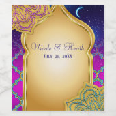 ブルームーンアラビアンナイツグレームパープル結婚ズ ワインラベル (シングルラベル)