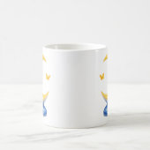 ブルームーンイラスト 光沢のある天体デザイン コーヒーマグカップ (中央)