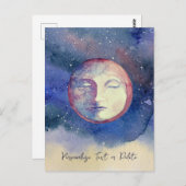 ブルームーンウォーターの色かわいいヴィンテージウィッチー天 ポストカード (正面/裏面)