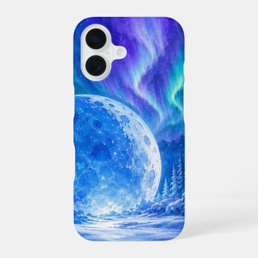 ブルームーンオーロラ携帯ケース iPhone 16ケース (裏面)
