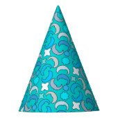 ブルームーンクラウドパターン パーティーハット (正面)