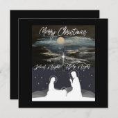 ブルームーンクリスマス出生フラットパターン サンキューカード (正面/裏面)