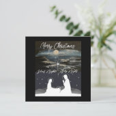 ブルームーンクリスマス出生フラットパターン サンキューカード (スタンド正面)