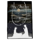 ブルームーンクリスマス出生ミディアムプレゼント ミディアムペーパーバッグ (正面)