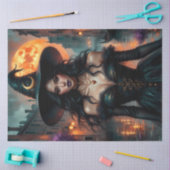 ブルームーンゴシック魔女 – 暗いファンタジーハロウィン 薄葉紙 (クラフト)