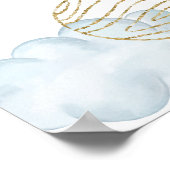 ブルームーンスタークラウドボーイベビーシャワーへようこそ ポスター (角)