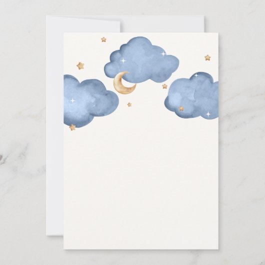 ブルームーンスターズキラキラ赤ちゃんシャワー 招待状 (裏面)