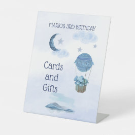 ブルームーンゾウかわいい誕生日の少年 台座サイン