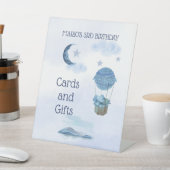 ブルームーンゾウかわいい誕生日の少年 台座サイン (インサイチュ)