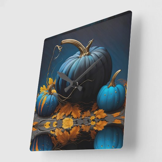 ブルームーンパンプキンス紅葉 スクエア壁時計 (傾斜)