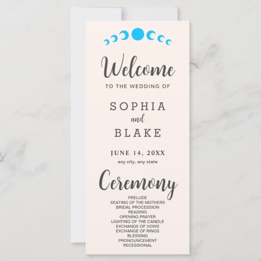 ブルームーンフェイズシーシェル結婚式 プログラム (正面)