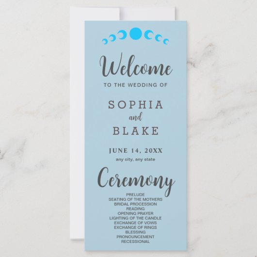 ブルームーンフェイズブルー結婚式 プログラム (正面)