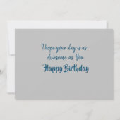 ブルームーンフラット誕生日ノートカード 招待状 (裏面)