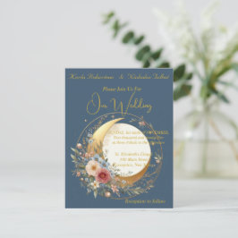 ブルームーンフラワーフローラ結婚式招待状 招待状