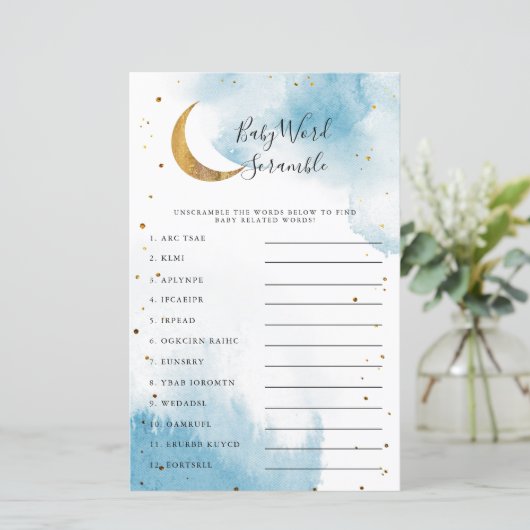 ブルームーンベイビーシャワーワードスクランブルゲーム (スタンド正面)