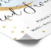 ブルームーンベビーシャワー金ゴールドテーブルの処理と好意 ポスター (角)