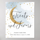 ブルームーンベビーシャワー金ゴールドテーブルの処理と好意 ポスター (正面)