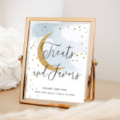 ブルームーンベビーシャワー金ゴールドテーブルの処理と好意 ポスター