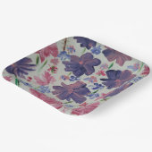 ブルームーンホワイトローズ フラワーデザイン、9インチ 角型紙皿 ペーパープレート (傾斜あり)