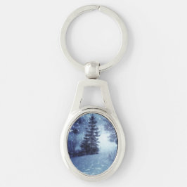 ブルームーンライトマジカルフォレストウィンターシーン キーホルダー