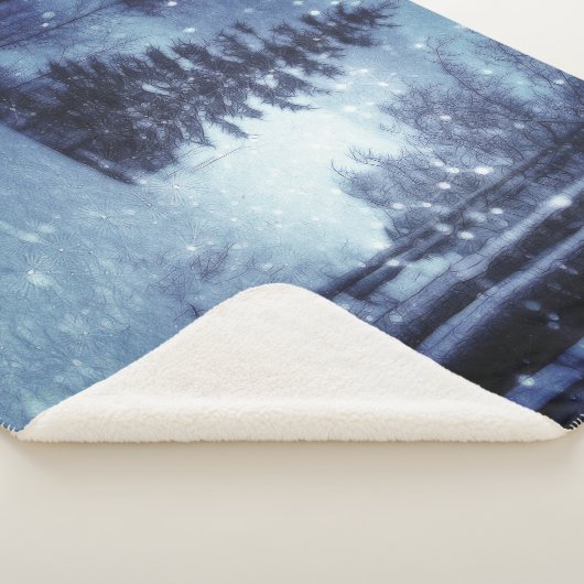 ブルームーンライトマジカルフォレストウィンターシーン シェルパブランケット (3/4)