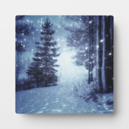 ブルームーンライトマジカルフォレストウィンターシーン フォトプラーク